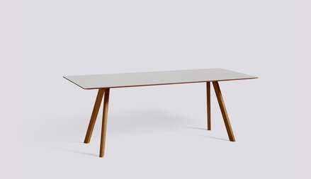 Jídelní stůl CPH 30 / walnut water-based lacquered solid walnut / pebble grey linoleum 200 x 90 x výška 74 cm