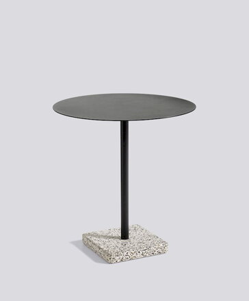 TERRAZZO TABLE / ANTHRACITE POWDER COATED STEEL Ø70 X H74