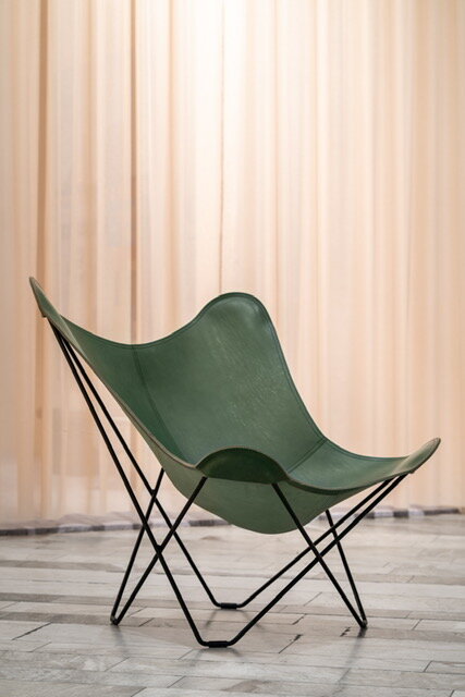 Křeslo Křeslo Leather Butterfly Chair – Pampa Mariposa Grass Green / motýlí křeslo